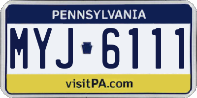 PA license plate MYJ6111