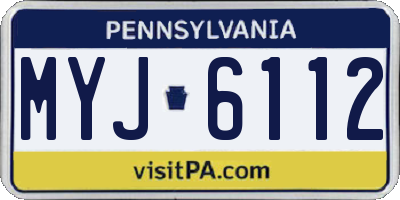 PA license plate MYJ6112