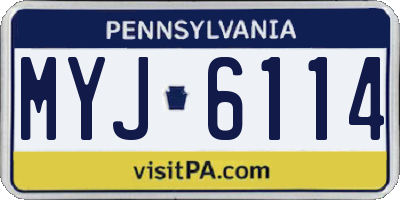 PA license plate MYJ6114