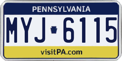 PA license plate MYJ6115