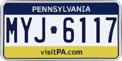 PA license plate MYJ6117