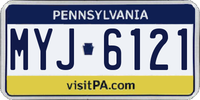 PA license plate MYJ6121