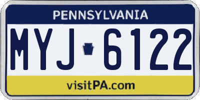 PA license plate MYJ6122