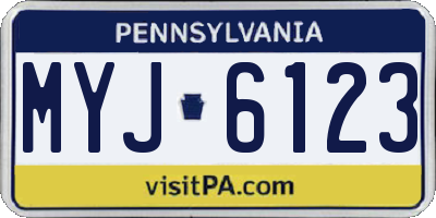 PA license plate MYJ6123