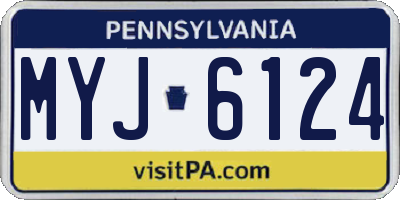 PA license plate MYJ6124