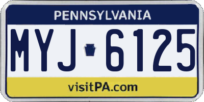 PA license plate MYJ6125