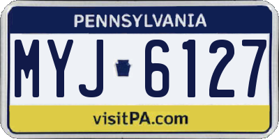 PA license plate MYJ6127