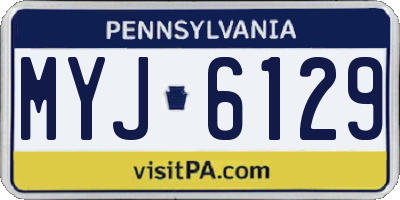 PA license plate MYJ6129