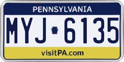 PA license plate MYJ6135