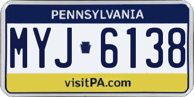 PA license plate MYJ6138