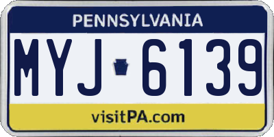 PA license plate MYJ6139