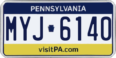PA license plate MYJ6140