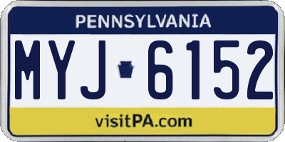 PA license plate MYJ6152