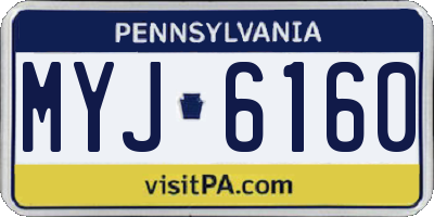 PA license plate MYJ6160