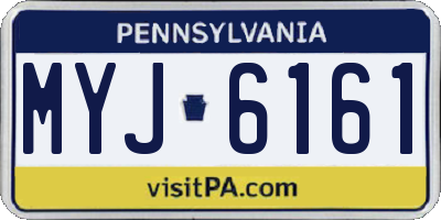 PA license plate MYJ6161