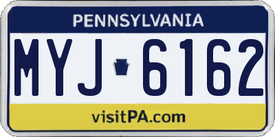 PA license plate MYJ6162