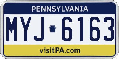 PA license plate MYJ6163