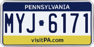 PA license plate MYJ6171