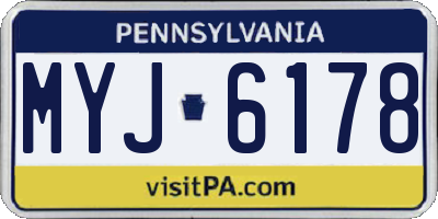 PA license plate MYJ6178