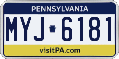 PA license plate MYJ6181