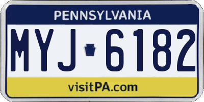 PA license plate MYJ6182