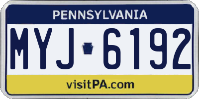 PA license plate MYJ6192