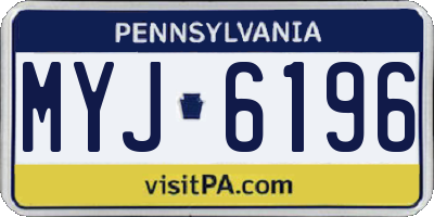 PA license plate MYJ6196