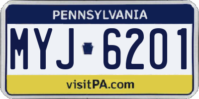 PA license plate MYJ6201