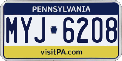 PA license plate MYJ6208