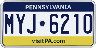 PA license plate MYJ6210
