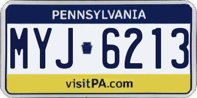 PA license plate MYJ6213