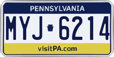 PA license plate MYJ6214