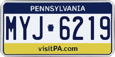 PA license plate MYJ6219