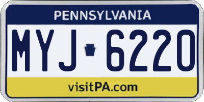 PA license plate MYJ6220