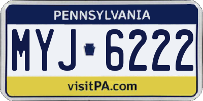 PA license plate MYJ6222