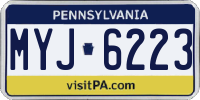 PA license plate MYJ6223