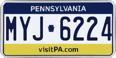 PA license plate MYJ6224