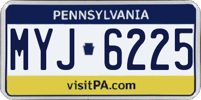 PA license plate MYJ6225
