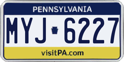 PA license plate MYJ6227