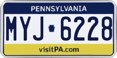 PA license plate MYJ6228