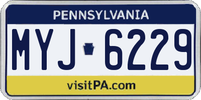 PA license plate MYJ6229