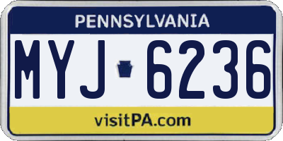 PA license plate MYJ6236