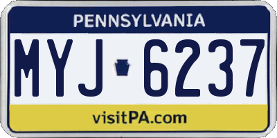 PA license plate MYJ6237