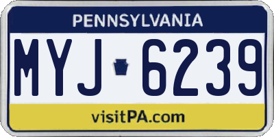 PA license plate MYJ6239