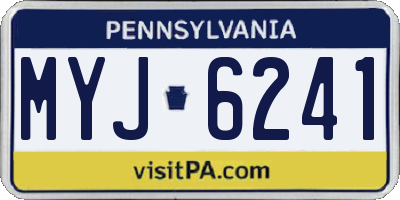 PA license plate MYJ6241