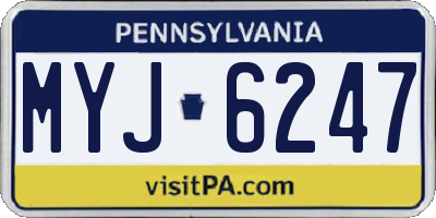PA license plate MYJ6247