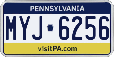 PA license plate MYJ6256