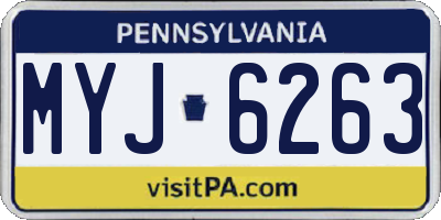 PA license plate MYJ6263