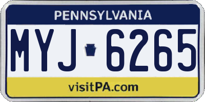 PA license plate MYJ6265