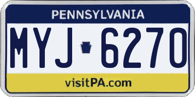 PA license plate MYJ6270